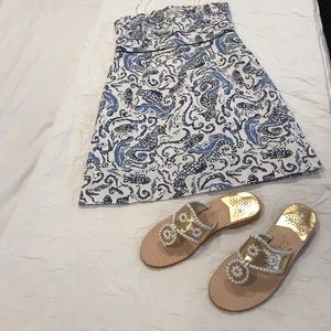Vineyard vines sea horse Navy strapless dress 2 ❤️
